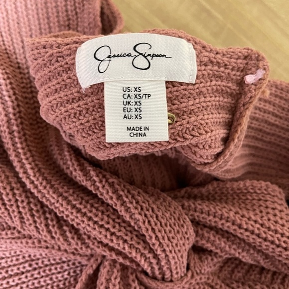 Jessica Simpson mauve pink cropped top sweater women’s size XS boho - Picture 10 of 16